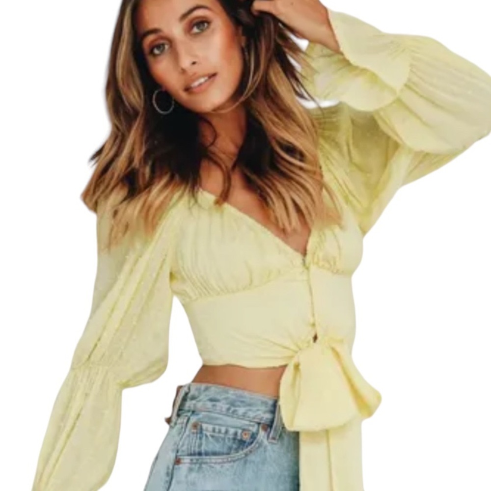 *SALE* Verge Girl Lemon Tie Front Crop Top